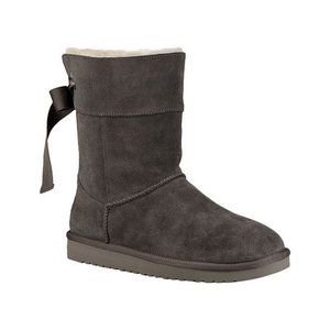New Koolaburra by UGG Stone Gray Short Suede Winter Boots Women 11